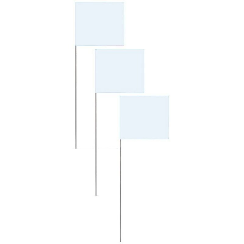 Swanson FWT21100 2" X 3" White Marking Flags on 21" Steel Wire Staffs - 100 per Bundle Swanson FWT21100 2" X 3" White Marking Flags on 21" Steel Wire Staffs - 100 per Bundle