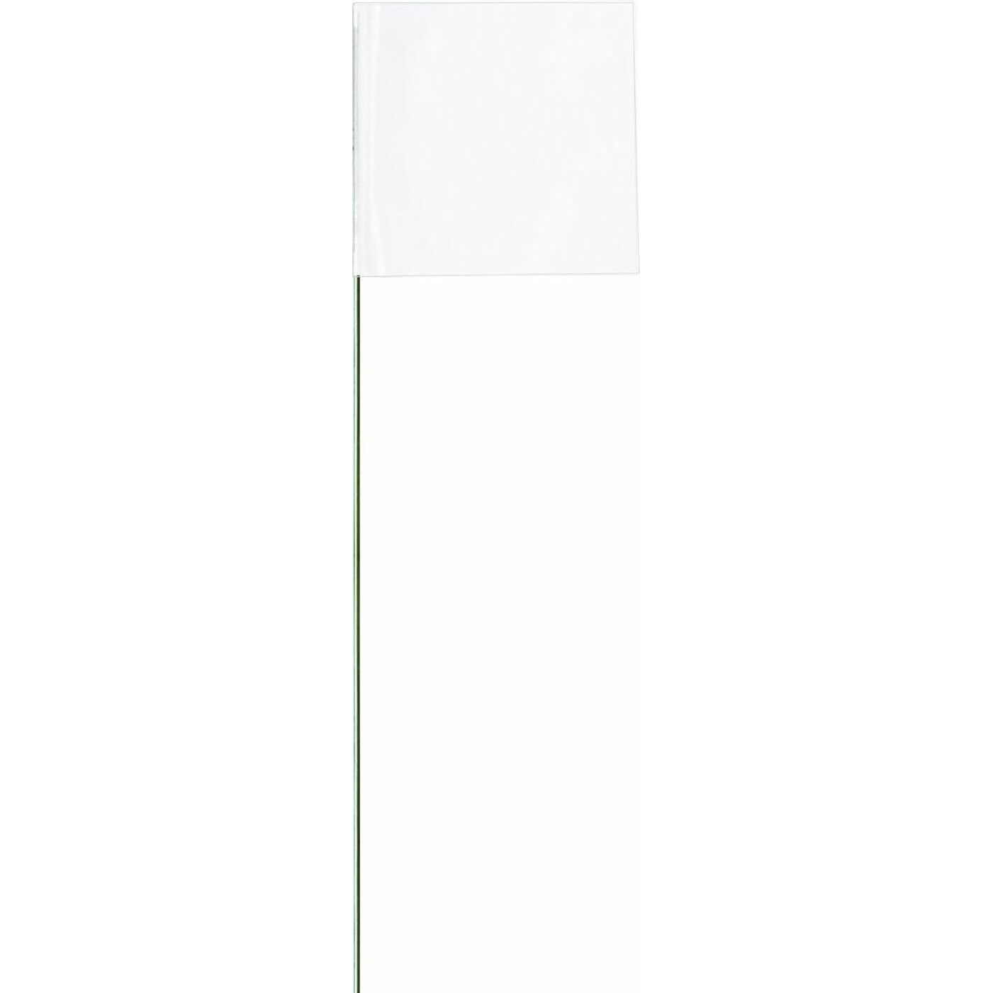 Swanson FWT21100  2" x 3" White Marking Flags on 21" Steel Wire Staffs - 100 per Bundle