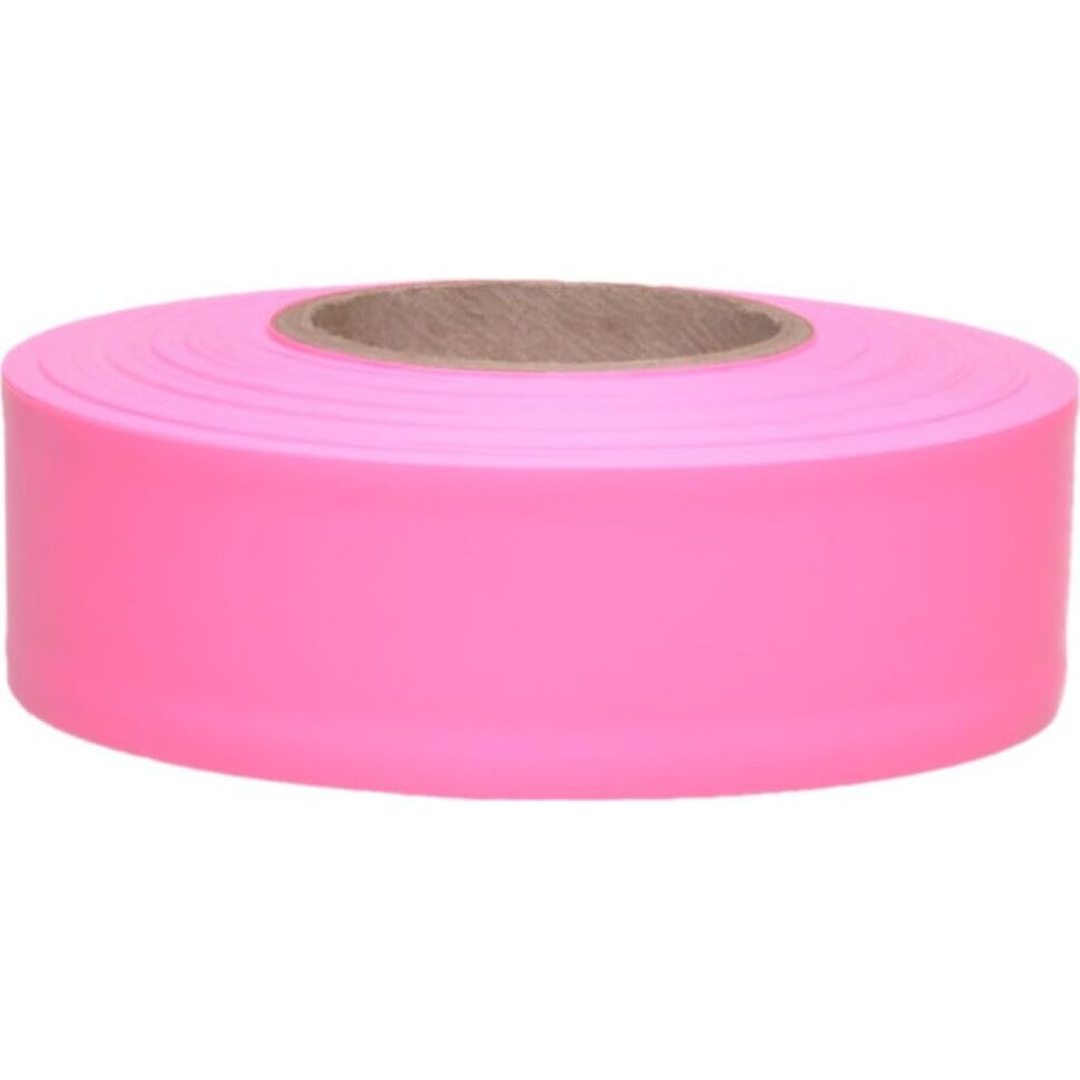 Swanson RFTGLP150  1-3/16" x 150' Pink Glo 4.5 mil Taffeta Grade Flagging Tape