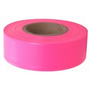 Swanson RFTGLP150  1-3/16" x 150' Pink Glo 4.5 mil Taffeta Grade Flagging Tape