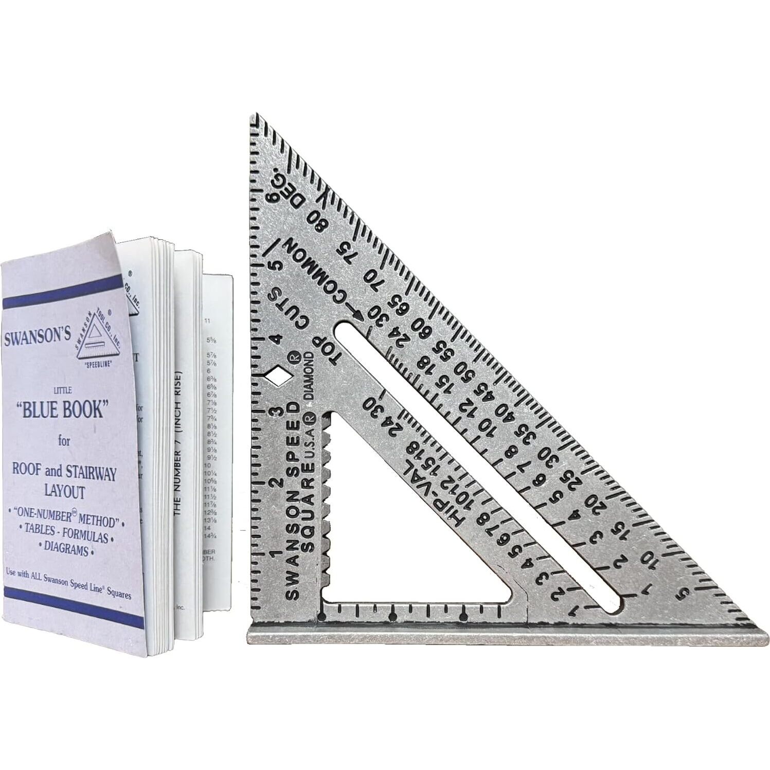 Swanson S0101  The Original Speed Square Rafter Square with Blue Book