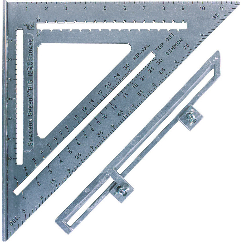 Swanson S0107  "Big 12" Speed Square Rafter Square 7-In-1 Tool