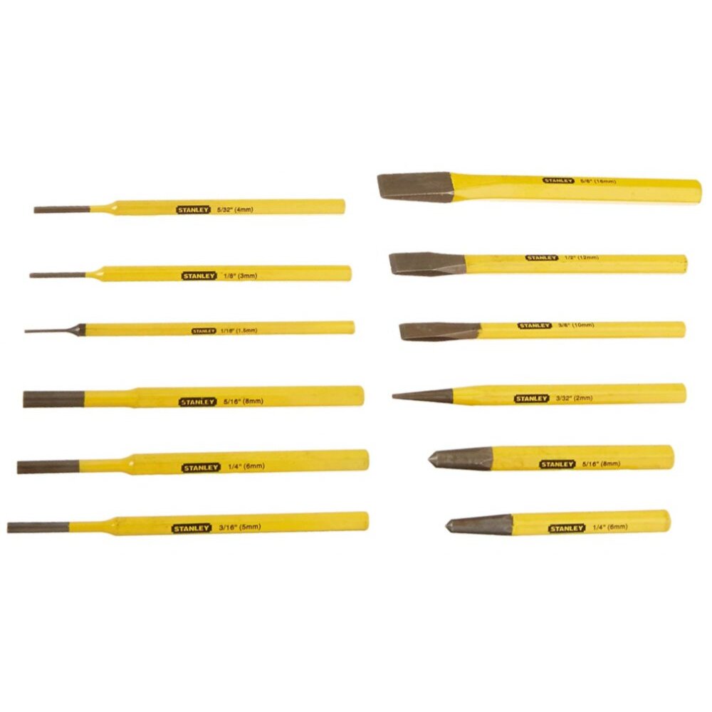 Stanley 16-299  Chisel 3/8"-5/8"/,  Punch 1/16"-5/16" Set of 12