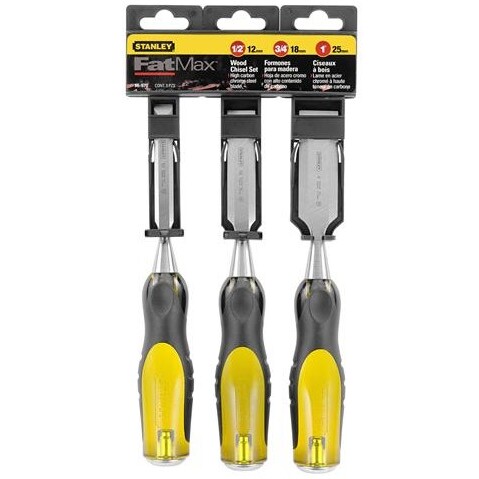 Stanley 16-970  3-Piece FatMax Short Blade Wood Chisel Set (1/2", 3/4", 1")