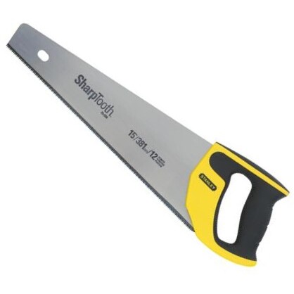 Stanley 20-526  15" x 12 PPI SharpTooth Fine Finish Handsaw with Rubber Grip