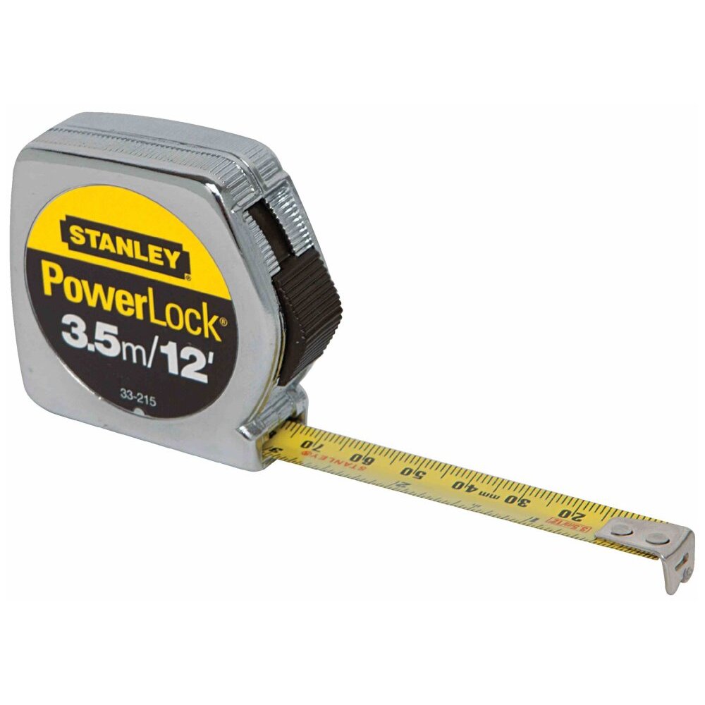 Stanley 33-215 3.5m/12' x 1/2" PowerLock Tape Measure - Metric / Standard Graduations Stanley 33-215 3.5m/12' x 1/2" PowerLock Tape Measure - Metric / Standard Graduations