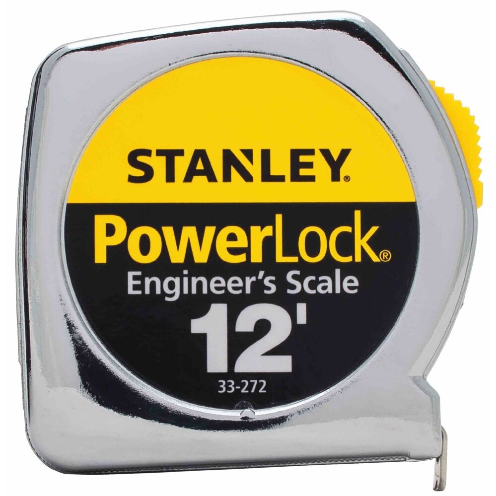 Stanley 33-272 12' x 1/2" Heavy-Duty PowerLock Tape Measure - Decimal Scale Stanley 33-272 12' x 1/2" Heavy-Duty PowerLock Tape Measure - Decimal Scale