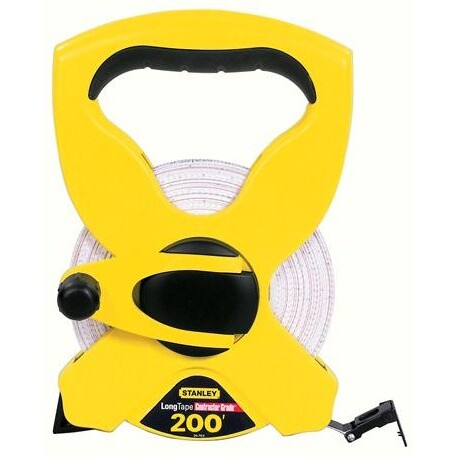Stanley 34-793 200' x 1/2" Open Reel Fiberglass Long Tape Measure - Fraction / Decimal Graduations Stanley 34-793 200' x 1/2" Open Reel Fiberglass Long Tape Measure - Fraction / Decimal Graduations