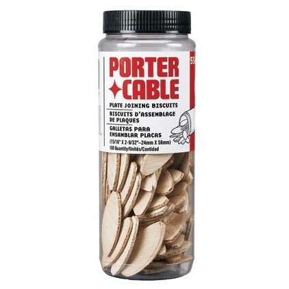 Porter Cable 5562 Size "20" Plate Joining Biscuit Tubes 100 Biscuits per Package Porter Cable 5562 Size "20" Plate Joining Biscuit Tubes 100 Biscuits per Package