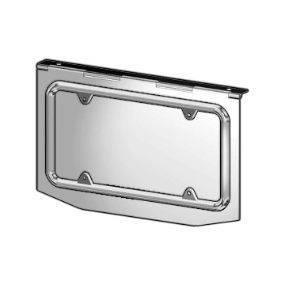 American Chrome 20103 8" x 14" Deluxe Stainless Steel Hinged License Plate Holder with Frame American Chrome 20103 8" x 14" Deluxe Stainless Steel Hinged License Plate Holder with Frame