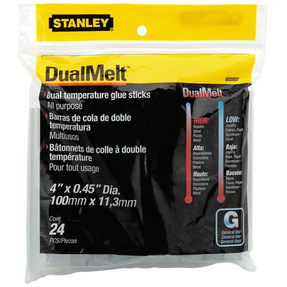 Stanley GS20DT DualMelt Glue Sticks 4" x 0.45" - 24 Pack Stanley GS20DT DualMelt Glue Sticks 4" x 0.45" - 24 Pack