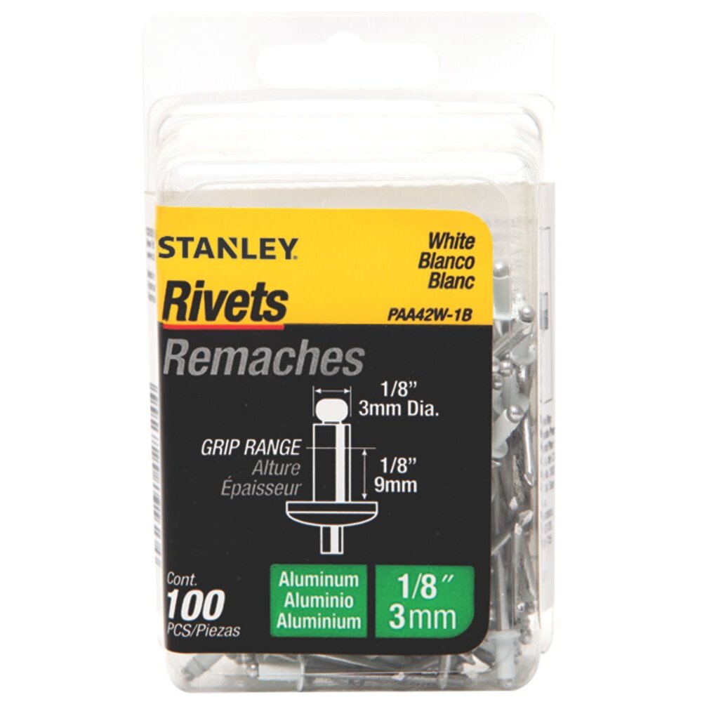 Stanley PAA42W-1B  Rivet Aluminum White 1/8" x 1/8" 100/Pk