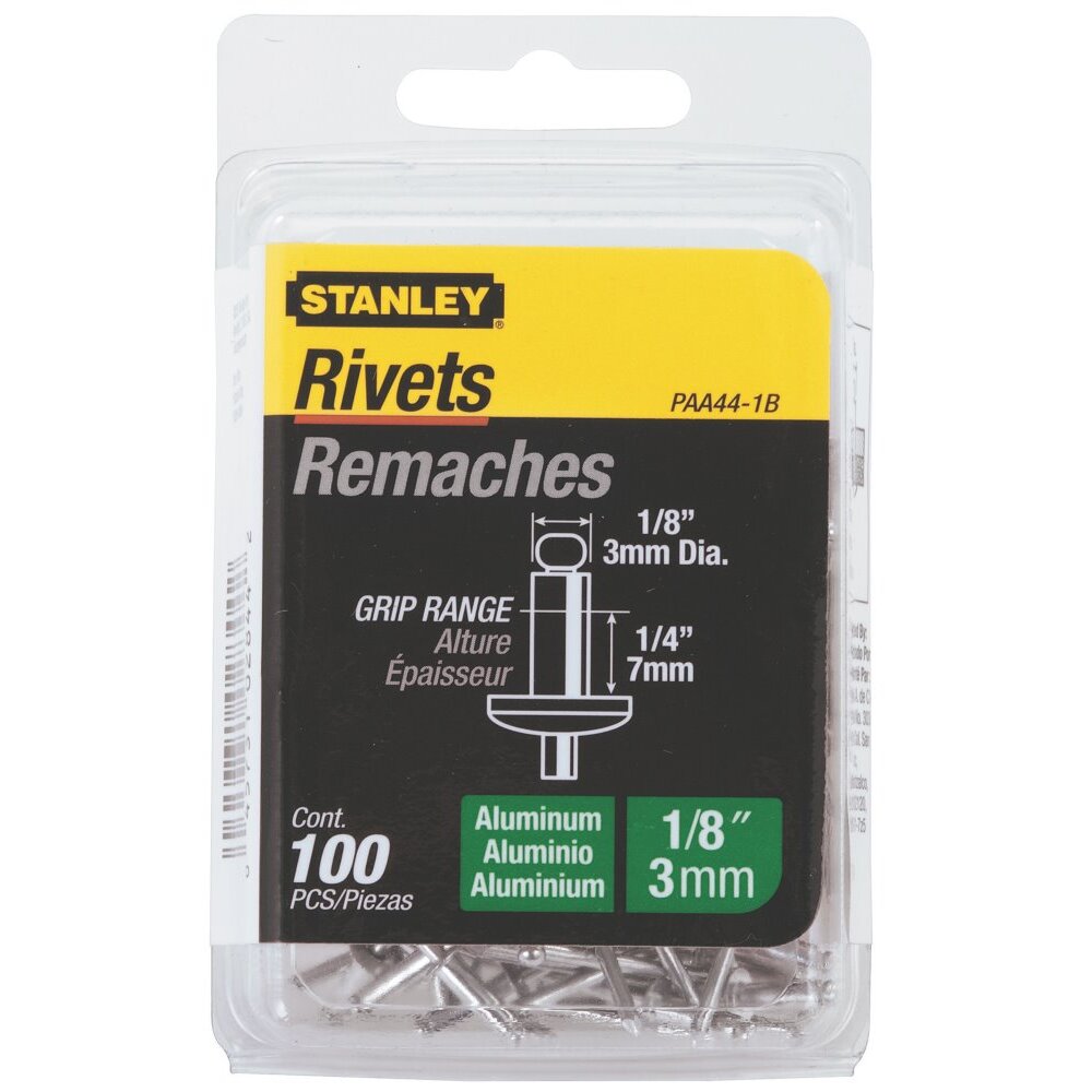 Stanley PAA44-1B Rivet Aluminum 1/8" x 1/4" 100/Pk Stanley PAA44-1B Rivet Aluminum 1/8" x 1/4" 100/Pk