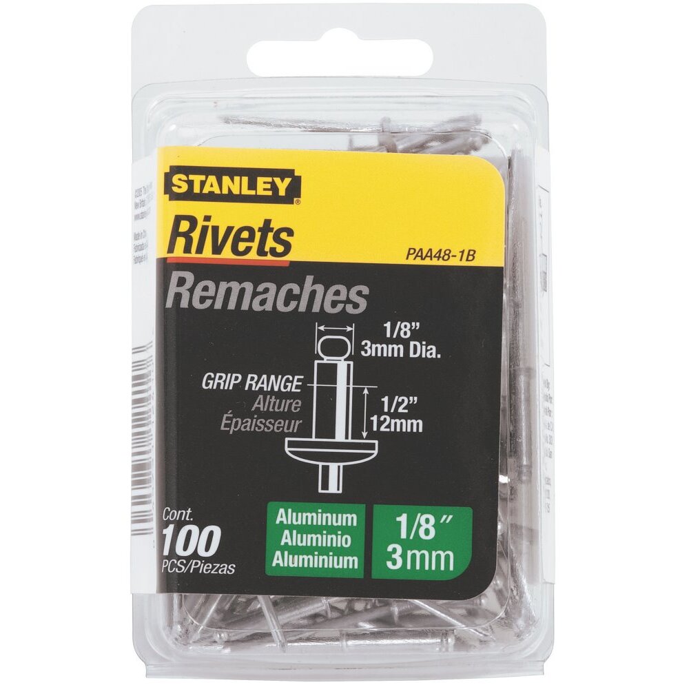 Stanley PAA48-1B  Rivet Aluminum 1/8" x 1/2" 100/Pk