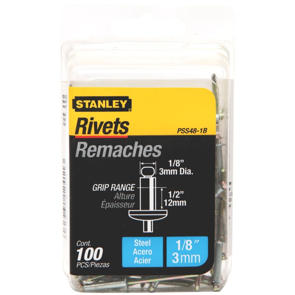 Stanley PSS48-1B  Rivet Steel 1/8" x 1/2" 100/Pk