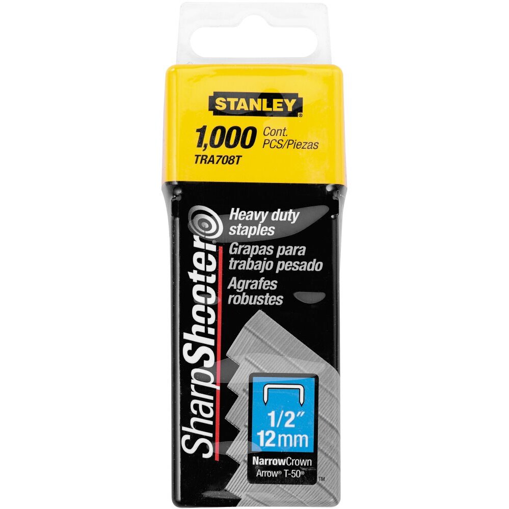 Stanley TRA708T  Heavy Duty 1/2" SharpShooter Staples - 1000 Per Box