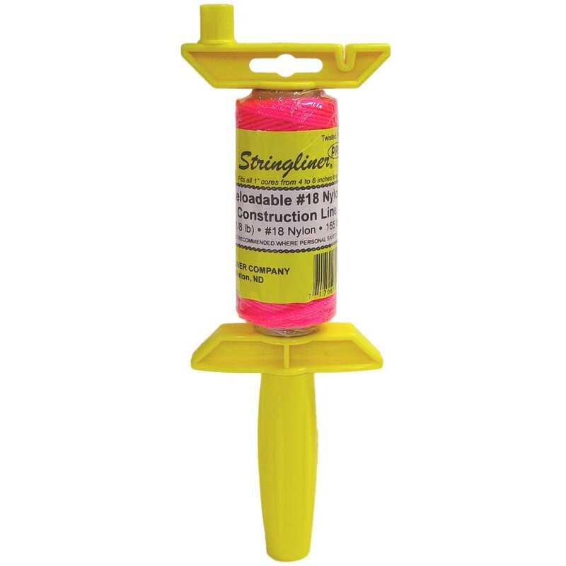 Stringliner II 25009  Stringliner Pro Reel with 135' Twisted Fluorescent Pink #18 Construction Line, Reloadable Stringliner II 25009  Stringliner Pro Reel with 135' Twisted Fluorescent Pink #18 Construction Line, Reloadable