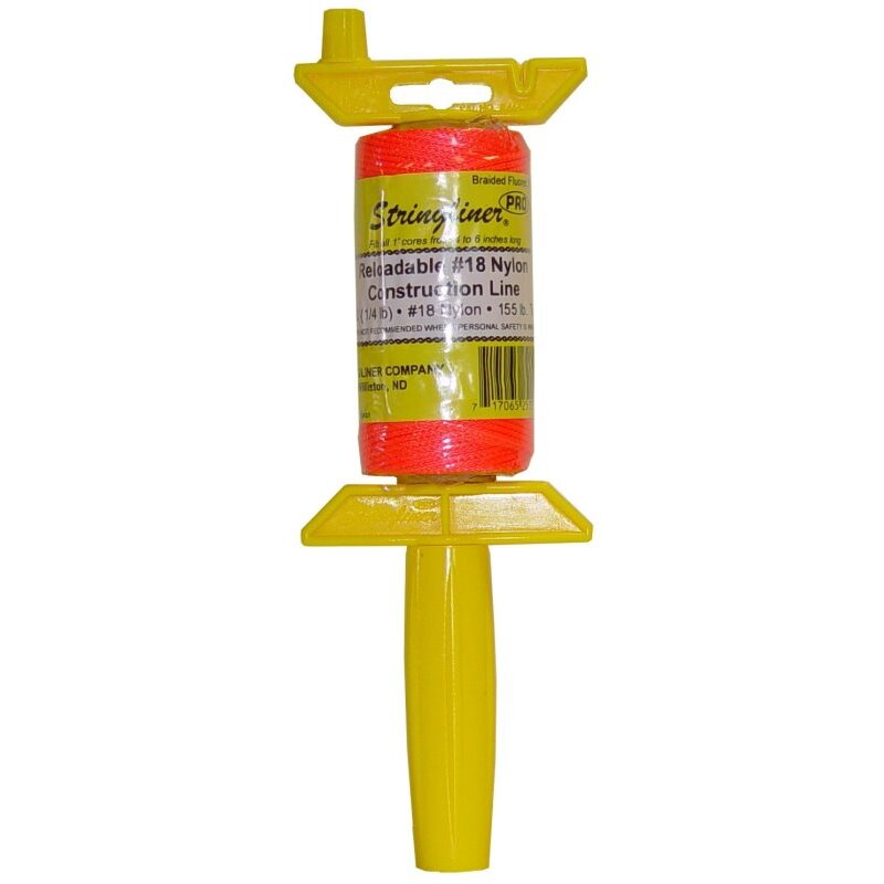 Stringliner II 25159 Stringliner Pro Reel with 250' Braided Fluorescent Orange #18 Construction Line, Reloadable Stringliner II 25159 Stringliner Pro Reel with 250' Braided Fluorescent Orange #18 Construction Line, Reloadable