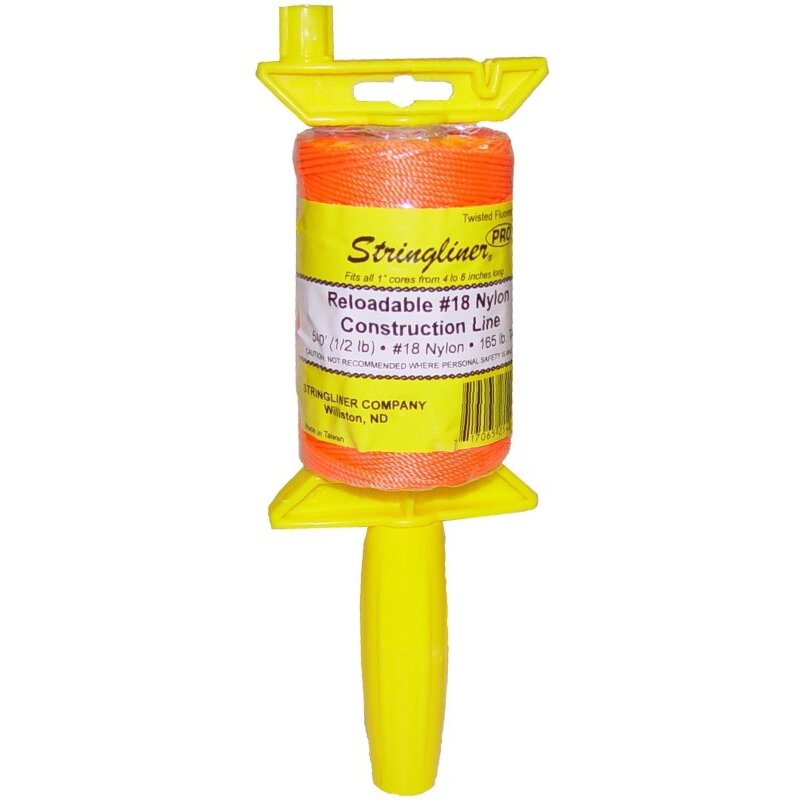 Stringliner II 25406  Stringliner Pro Reel with 540' Twisted Fluorescent Orange #18 Construction Line, Reloadable