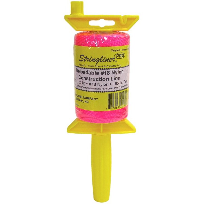 Stringliner II 25409  Stringliner Pro Reel with 540' Twisted Fluorescent Pink #18 Construction Line, Reloadable