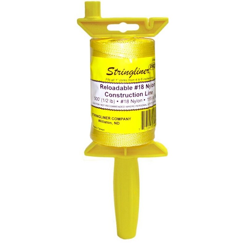 Stringliner II 25450  Stringliner Pro Reel with 500' Braided Yellow #18 Construction Line, Reloadable