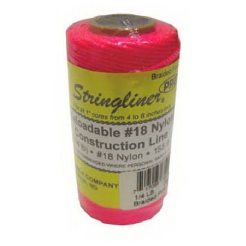 Stringliner  35162  250' Braided Nylon Construction Line Fluorescent Pink 1/4-lb. Replacement Roll