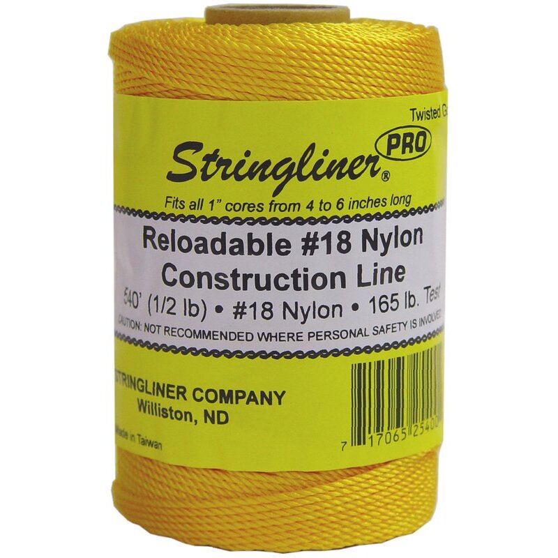 Stringliner 35400  540' Twisted Nylon Construction Line Gold 1/2-lb. Replacement Roll