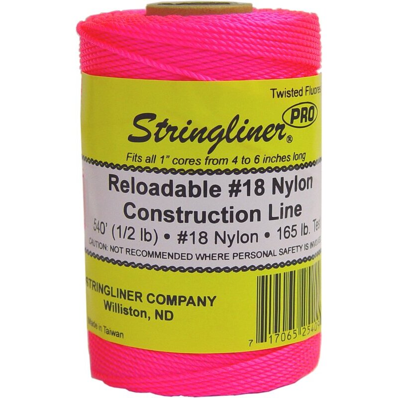 Stringliner 35409  540' Twisted Nylon Construction Line Fluorescent Pink 1/2-lb. Replacement Roll
