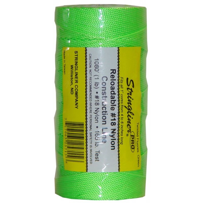 Stringliner 35715  1080' Twisted Nylon Construction Line Fluorescent Green 1-lb. Replacement Roll