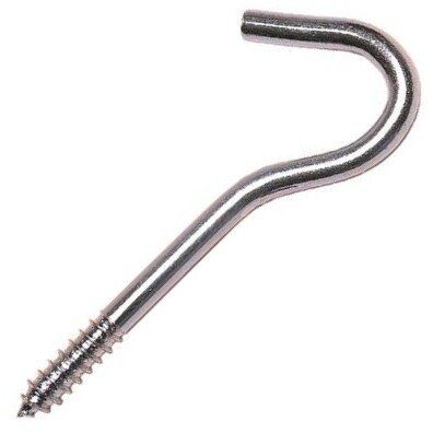 National S752-440  2-1/2" Round Screw Hook - Zinc Plated 5 per Package