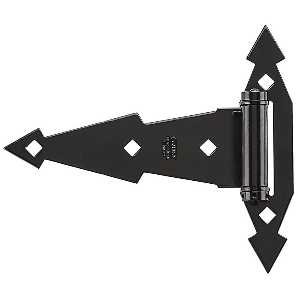 National N109-031  Ornamental Spring T-Hinge 7"  - Black (SPB846)  2 per Package
