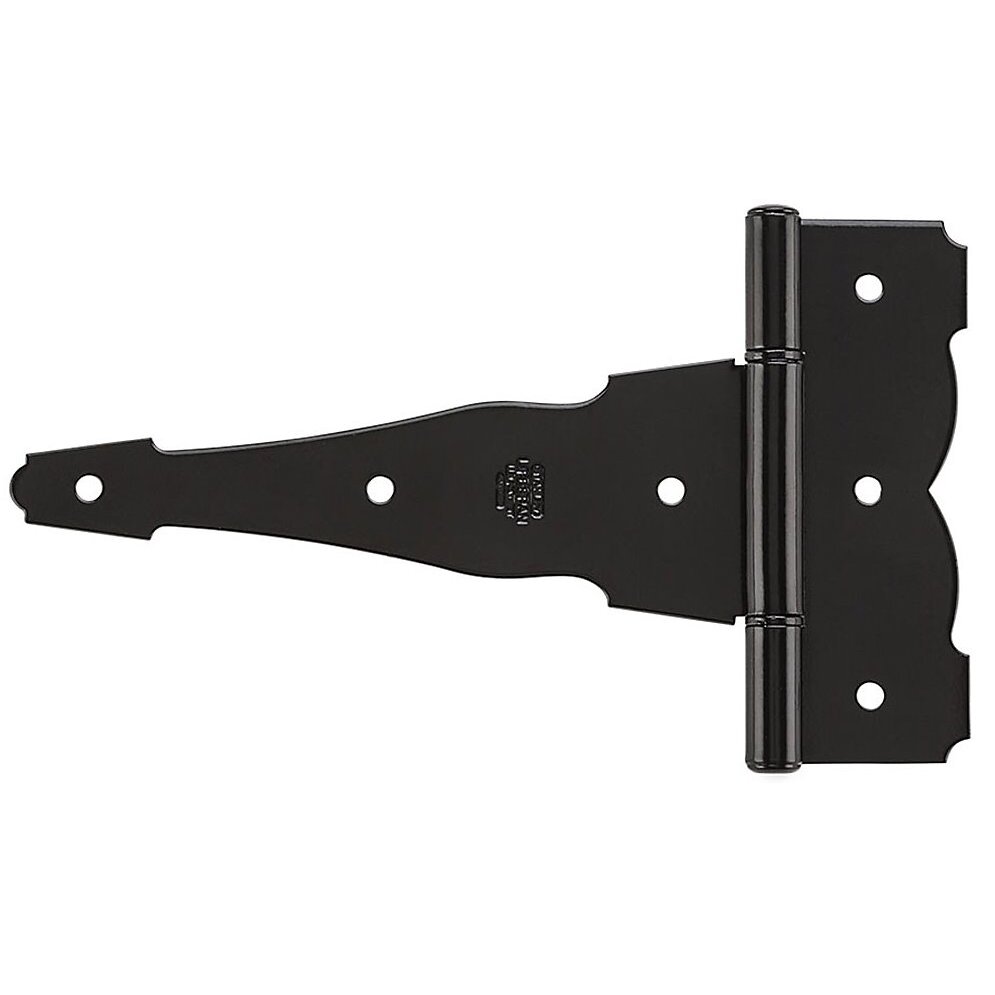 National N109-037  Ornamental Reversible 8" T-Hinge - Black  (SPB841)