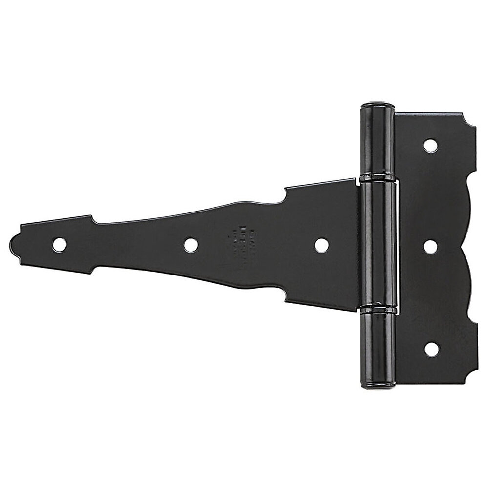 National N109-042  Ornamental Reversible 6" T-Hinge - Black (SPB841)