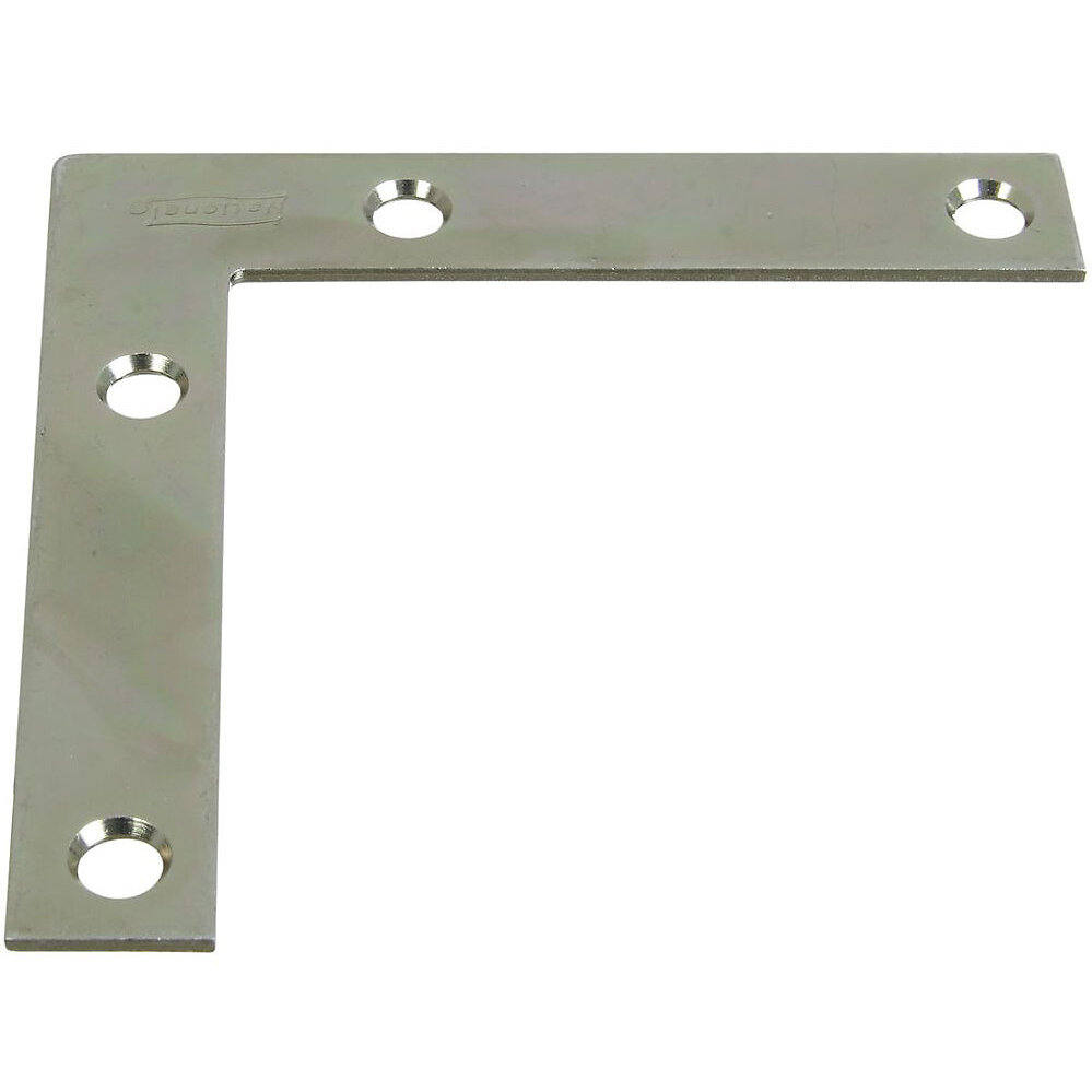 National N114-025  Flat Corner Brace 3-1/2" x 5/8" - Zinc Plated - 4 per Package (V117)