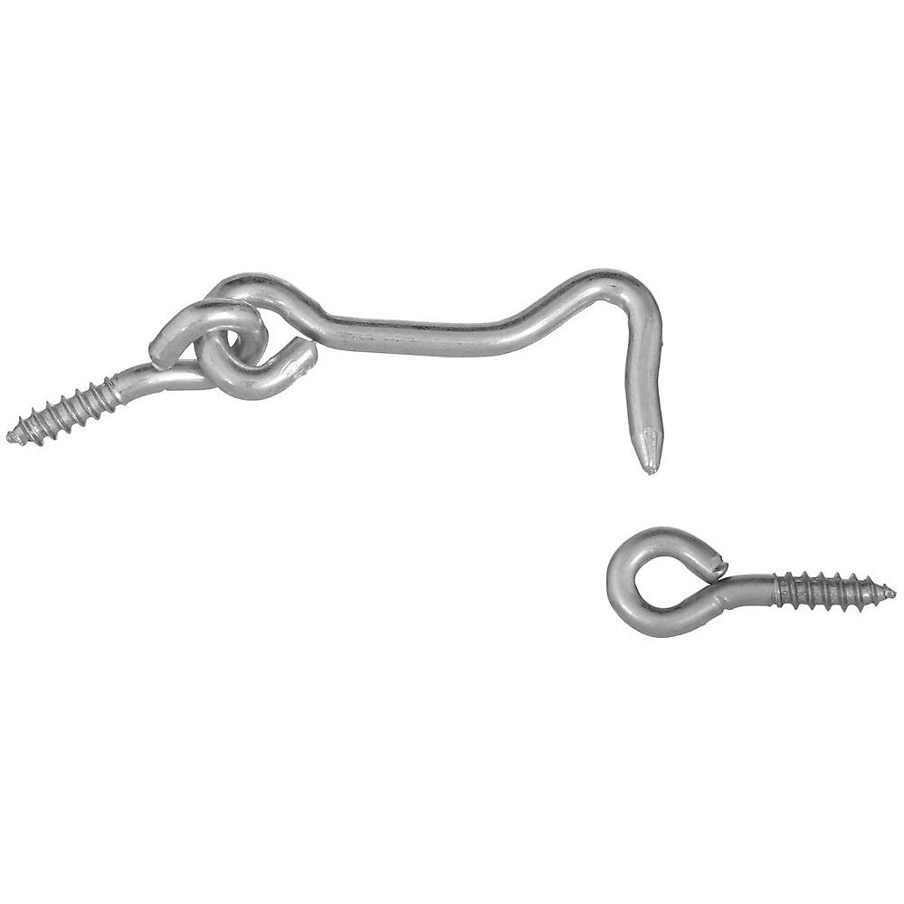 National  N117-911  Hook And Eye 2" - Zinc Plated - 2 Per Package (V2000)