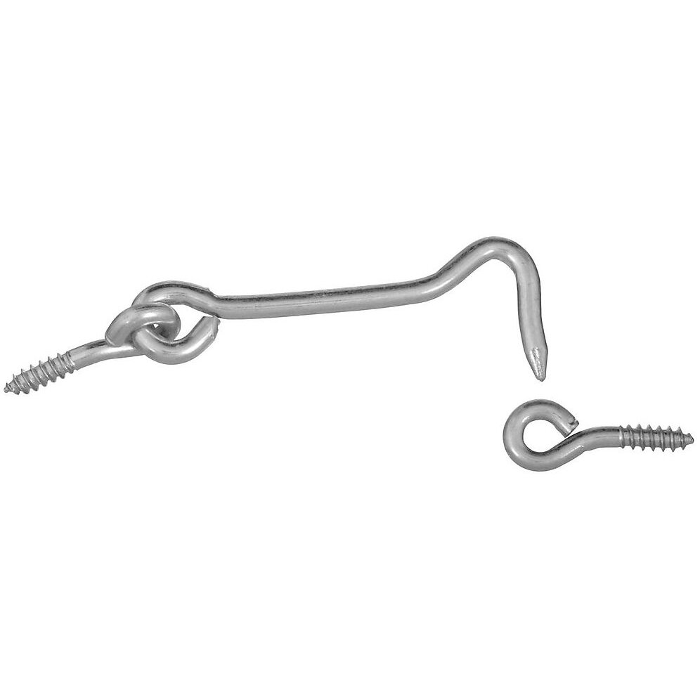 National N117-994  Hook And Eye 3" - Zinc Plated - 2 per Package (V2000)