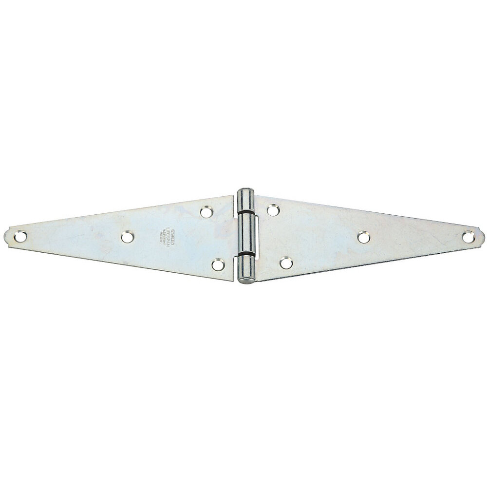 National N128-157  Heavy Duty 8" Strap Hinge  - Zinc Plated (282BC)