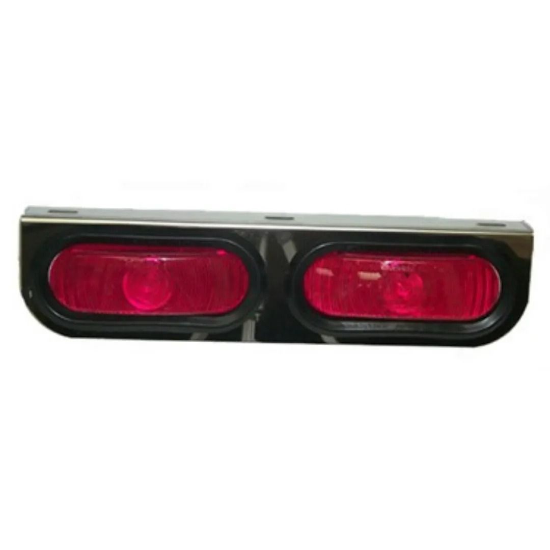 American Chrome 21433  Stainless Steel Light Bracket with Two Oval Red Lignts