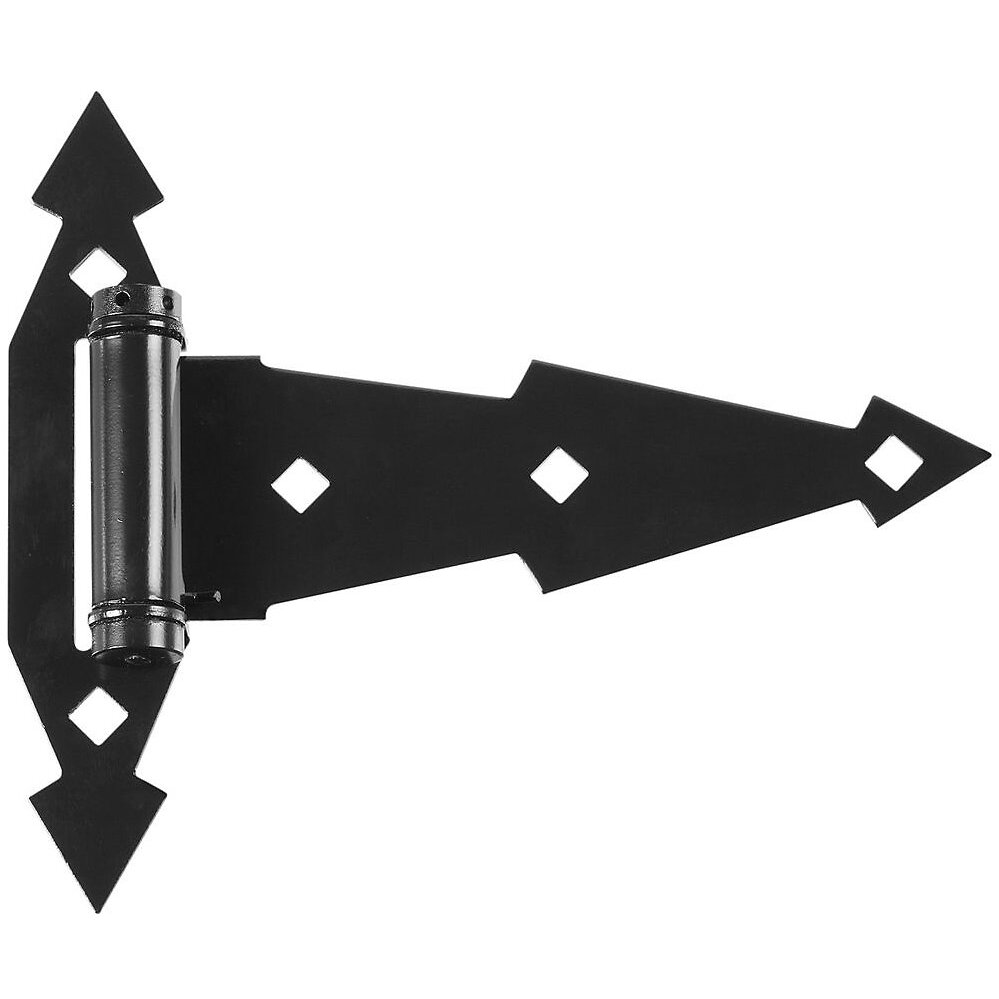 National N165-472  Ornamental 7" Spring T-Hinge - Black  (V846) - 2 Hinges per Package