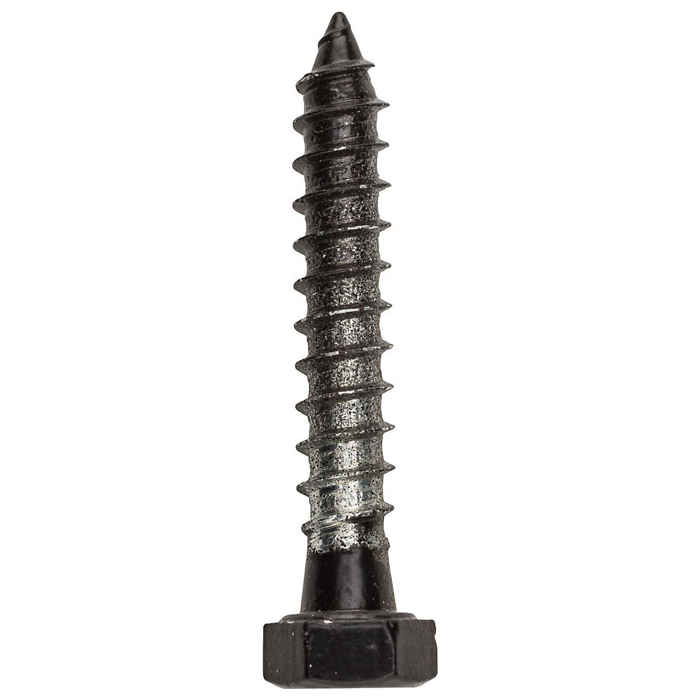 National N179-158  Hex Head Lag Bolt 1/4" x 1-1/2" - Black - 4 per Package (V1863)