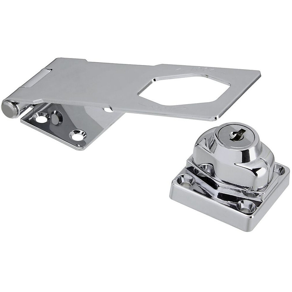 National N183-780 Keyed Hasp Lock 4-1/2" - Chrome (V827) National N183-780 Keyed Hasp Lock 4-1/2" - Chrome (V827)