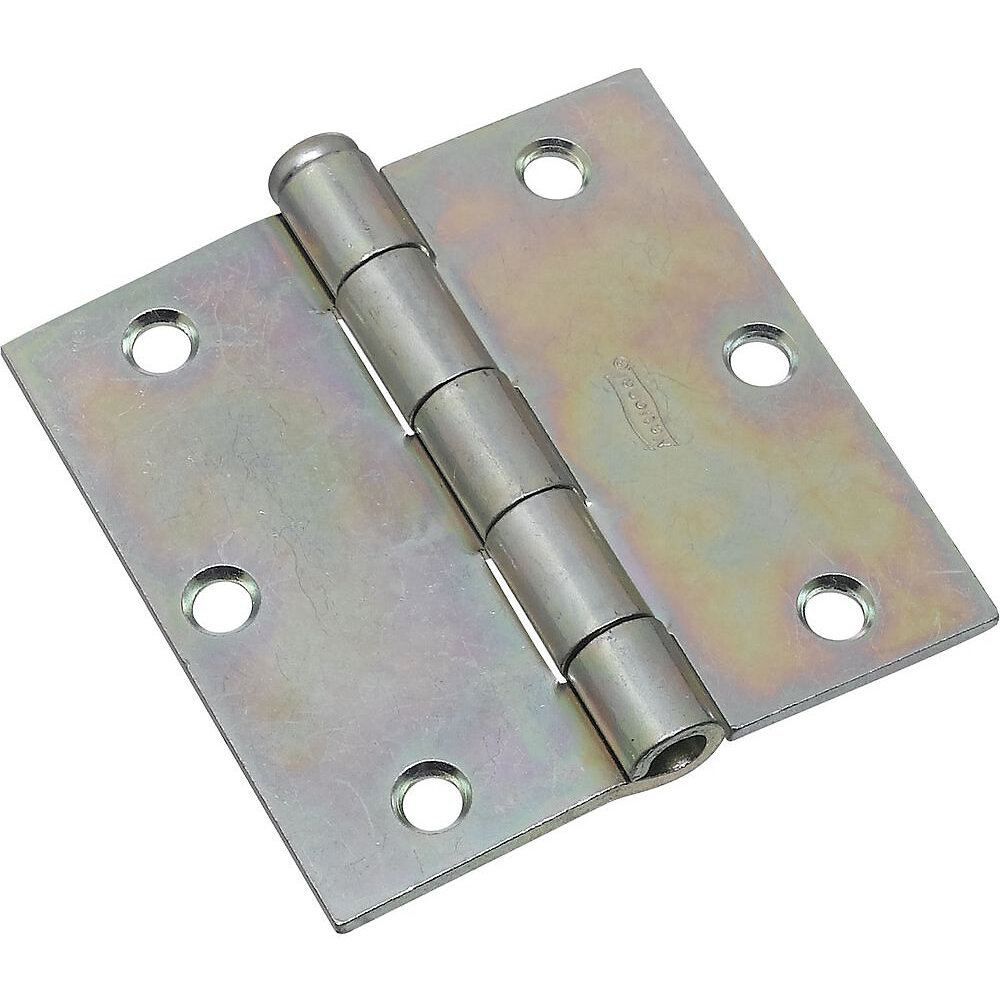 National  N195-669  Removable Pin 3-1/2" Broad Hinge - Zinc Plated - 2 per Package (V504)