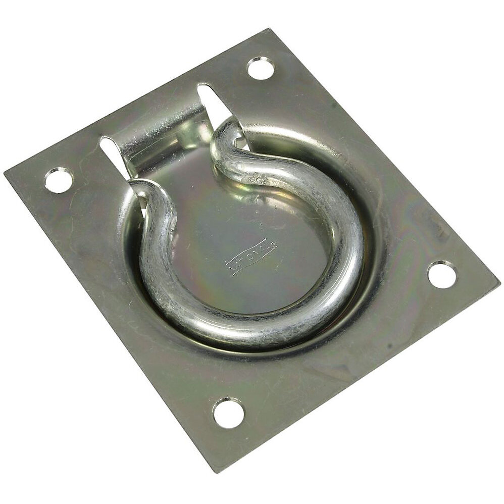 National N203-752  Flush 3"x 3-1/2" Ring Pull - Zinc Plated (V177)