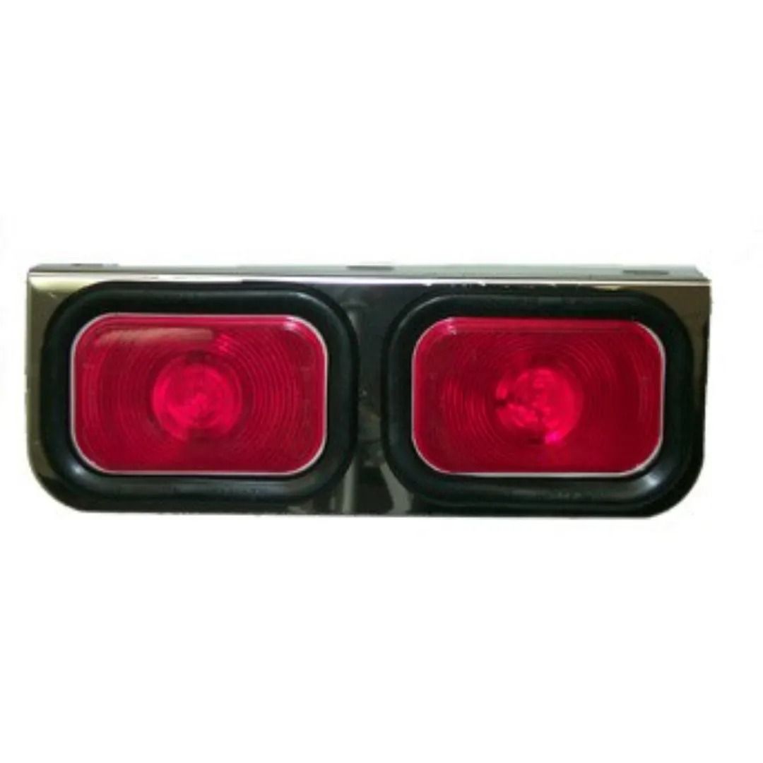 American Chrome 21443  Stainless Steel Light Bracket with Two Rectanular Red Lignts