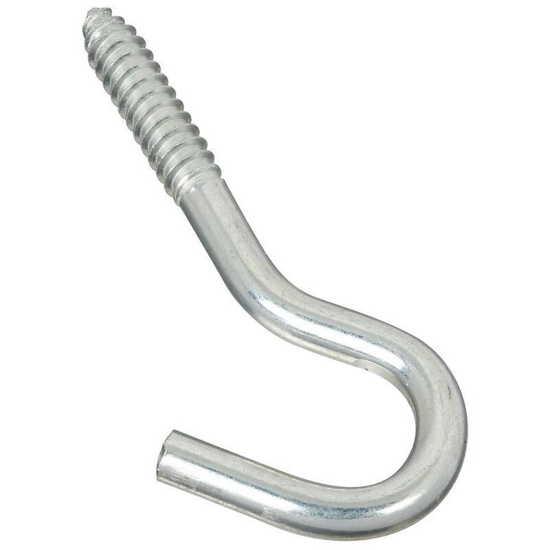 National N220-889   3/8" x 4-7/8" Screw Hook - Zinc Plated