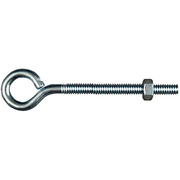 National N221-127  1/4" x 4" Eye Bolt with Nut - Zinc Plated