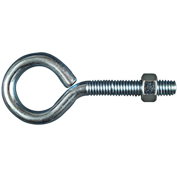 National N221-267  3/8" x 4" Eye Bolt with Nut - Zinc Plated