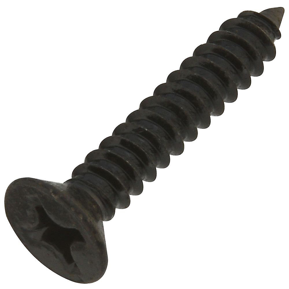 National  N224-386  #12 x 1-1/4" Wood Screw - Black - 18 per Package (V286S)
