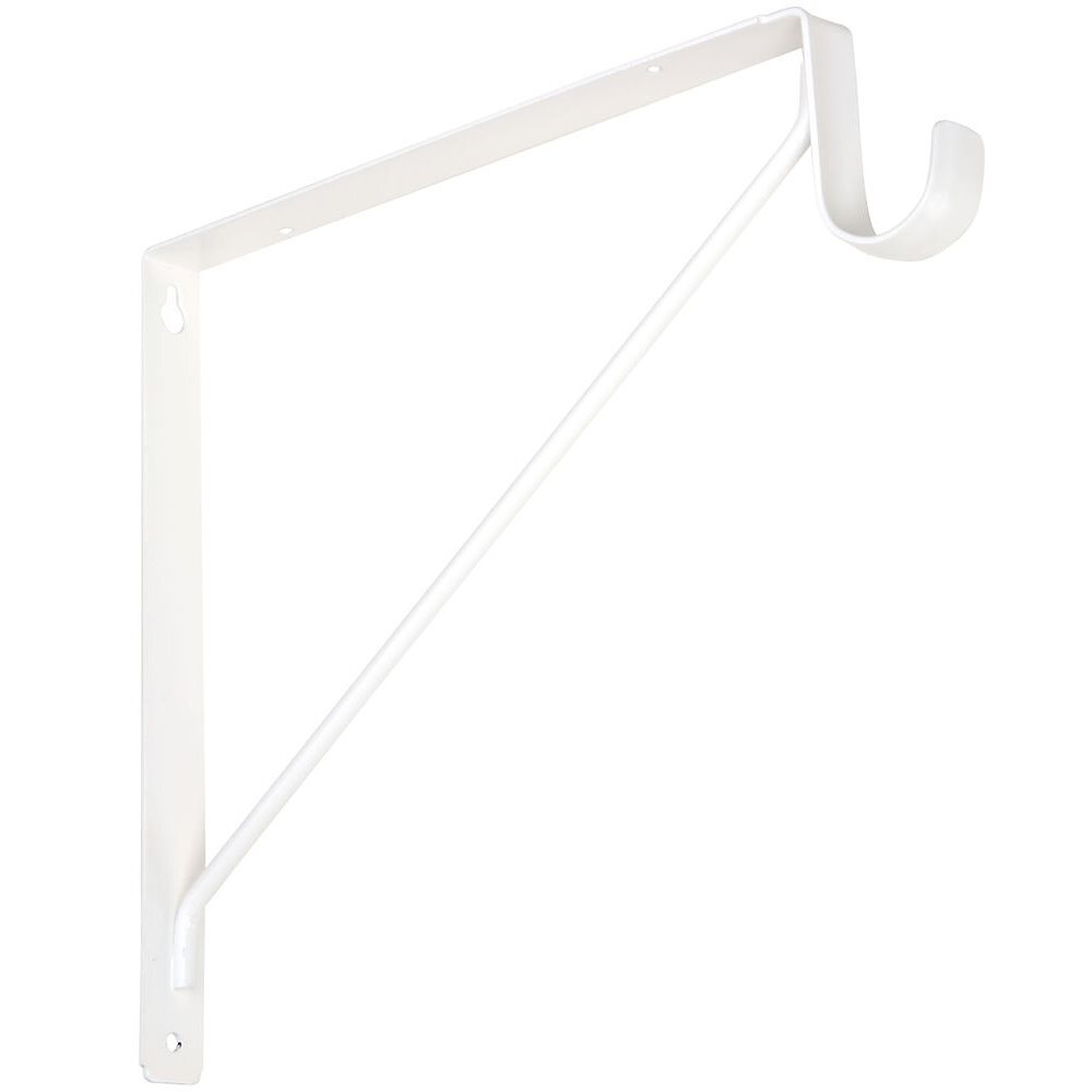National N224-428  Shelf/Rod 3" Bracket - White (108BC)