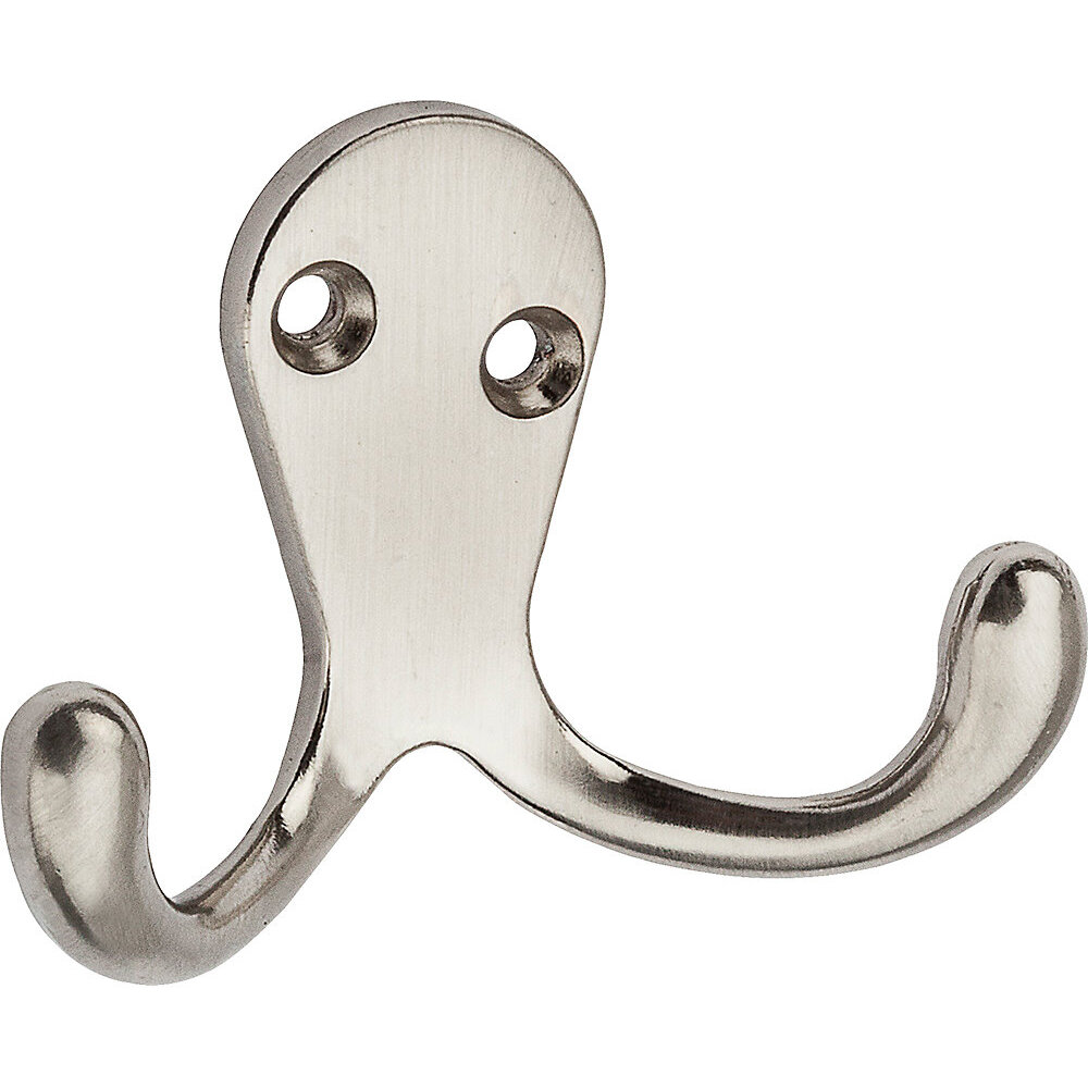 National N325-522 Double Clothes Hook - Satin Nickel - 2 per Package (V163) National N325-522 Double Clothes Hook - Satin Nickel - 2 per Package (V163)
